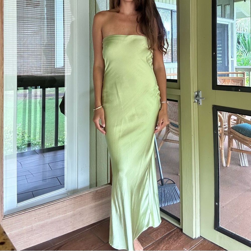 Princess Polly Strapless Light Green Dress